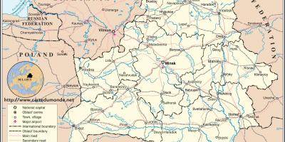 Hviderusland land kort