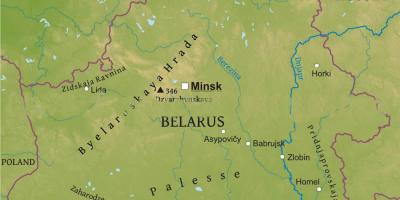 Kort over Hviderusland fysiske