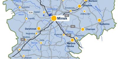 Minsk kort Hviderusland